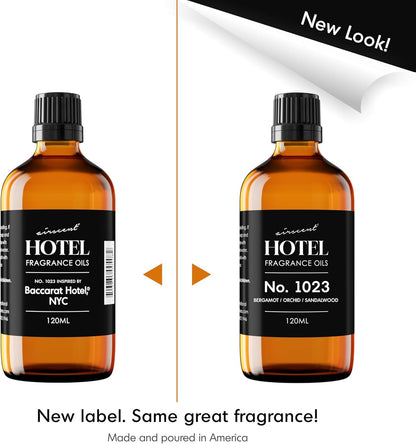 Airscent Hotel Diffuser Oil No. 1023 - Baccarat Hotel Inspired - 30 ml | Bergamot, Orchid, and Sandalwood - Love Affair Fragrance Oil for Ultrasonic and Waterless Diffusers and Crafting - 1 Fl Oz Bottle
