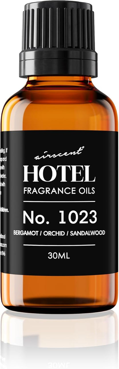 Airscent Hotel Diffuser Oil No. 1023 - Baccarat Hotel Inspired - 30 ml | Bergamot, Orchid, and Sandalwood - Love Affair Fragrance Oil for Ultrasonic and Waterless Diffusers and Crafting - 1 Fl Oz Bottle