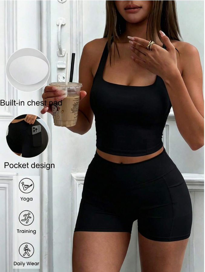 Pink 2-Piece Sports Set  Stylish • Sexy • Comfy • Perfect for Summer