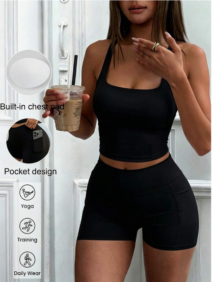Pink 2-Piece Sports Set  Stylish • Sexy • Comfy • Perfect for Summer