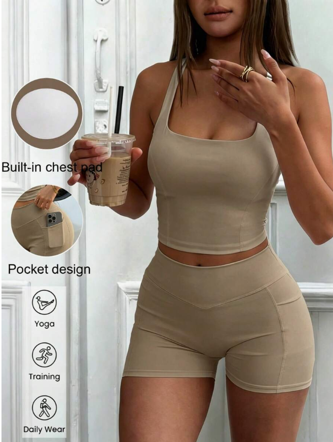 Pink 2-Piece Sports Set  Stylish • Sexy • Comfy • Perfect for Summer